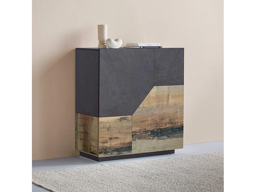 Buffet cuisine salon 2 portes 100x43cm moderne Klain Report