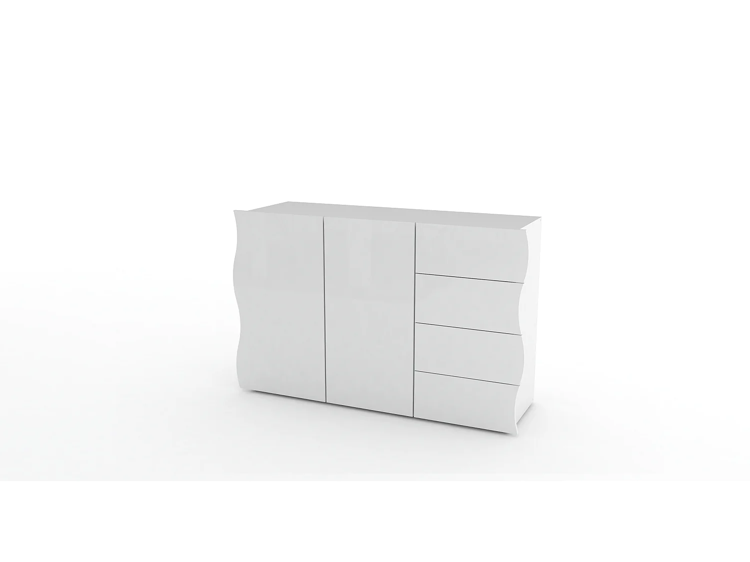 Mobile ONDA L 120 x H 81 x P 40 cm bianco lucido