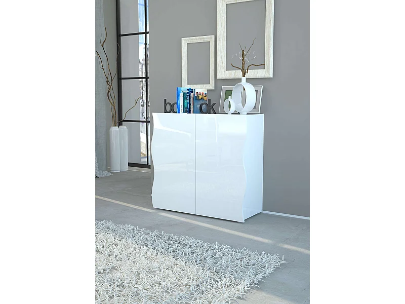 Mobile ONDA L 90 x H 81 x P 40 cm bianco lucido