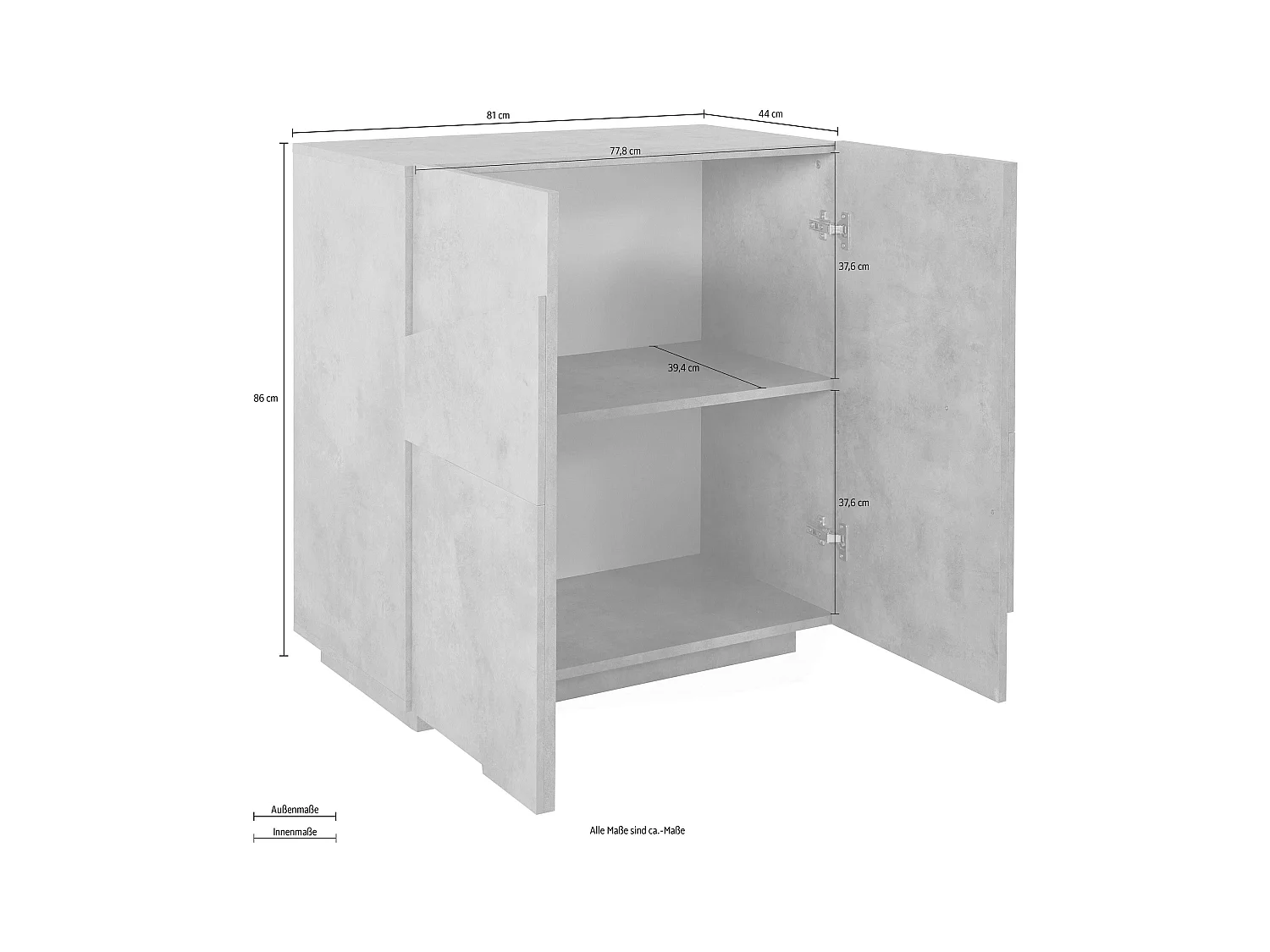 Mobile Madia PING L 81.2 x H 86 x P 44.2 cm grigio ardesia