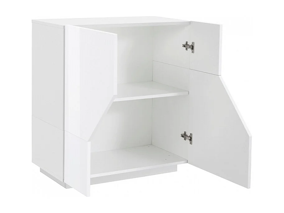 Credenza 80x43cm madia bianca 2 vani soggiorno camera cucina Adara