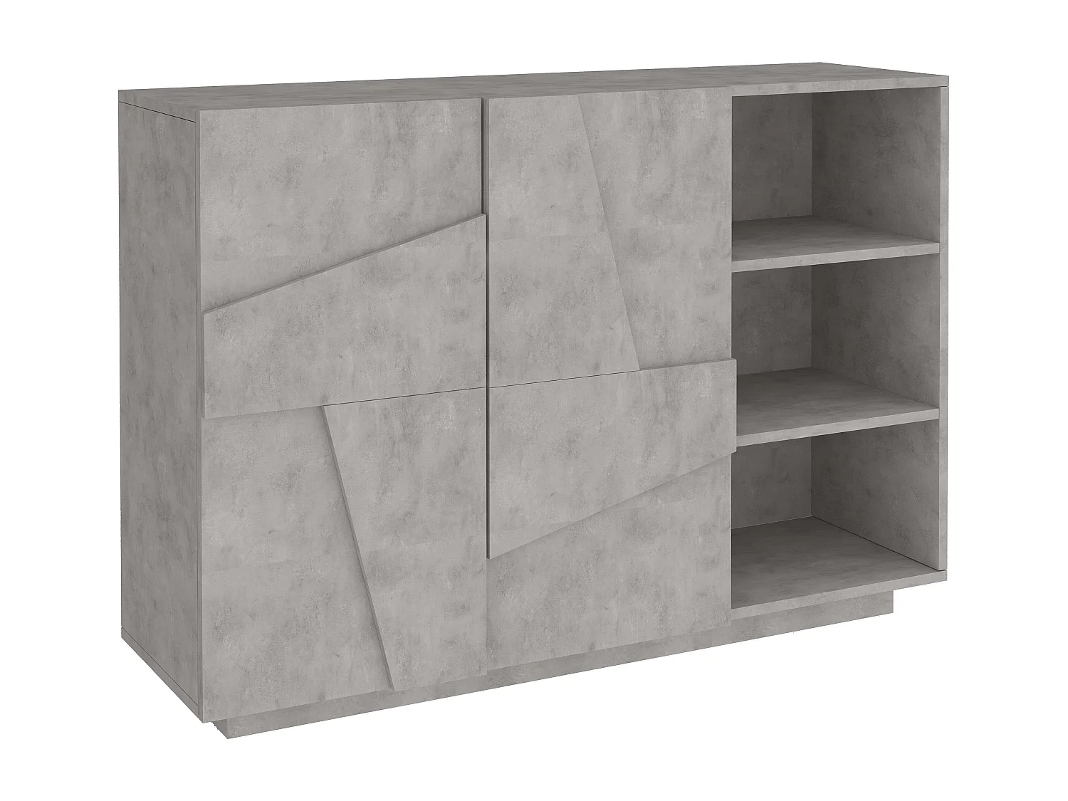Wohnzimmer Sideboard Eingang 2 Türen 3 offene Fächer Ping Komode Concrete