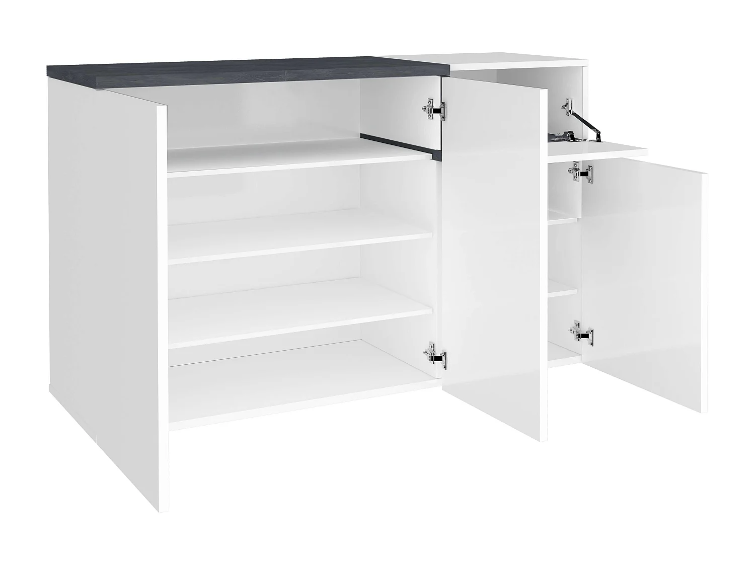 Mobile ZET L 120 x H 80.1 x P 40 cm bianco lucido e grigio ardesia