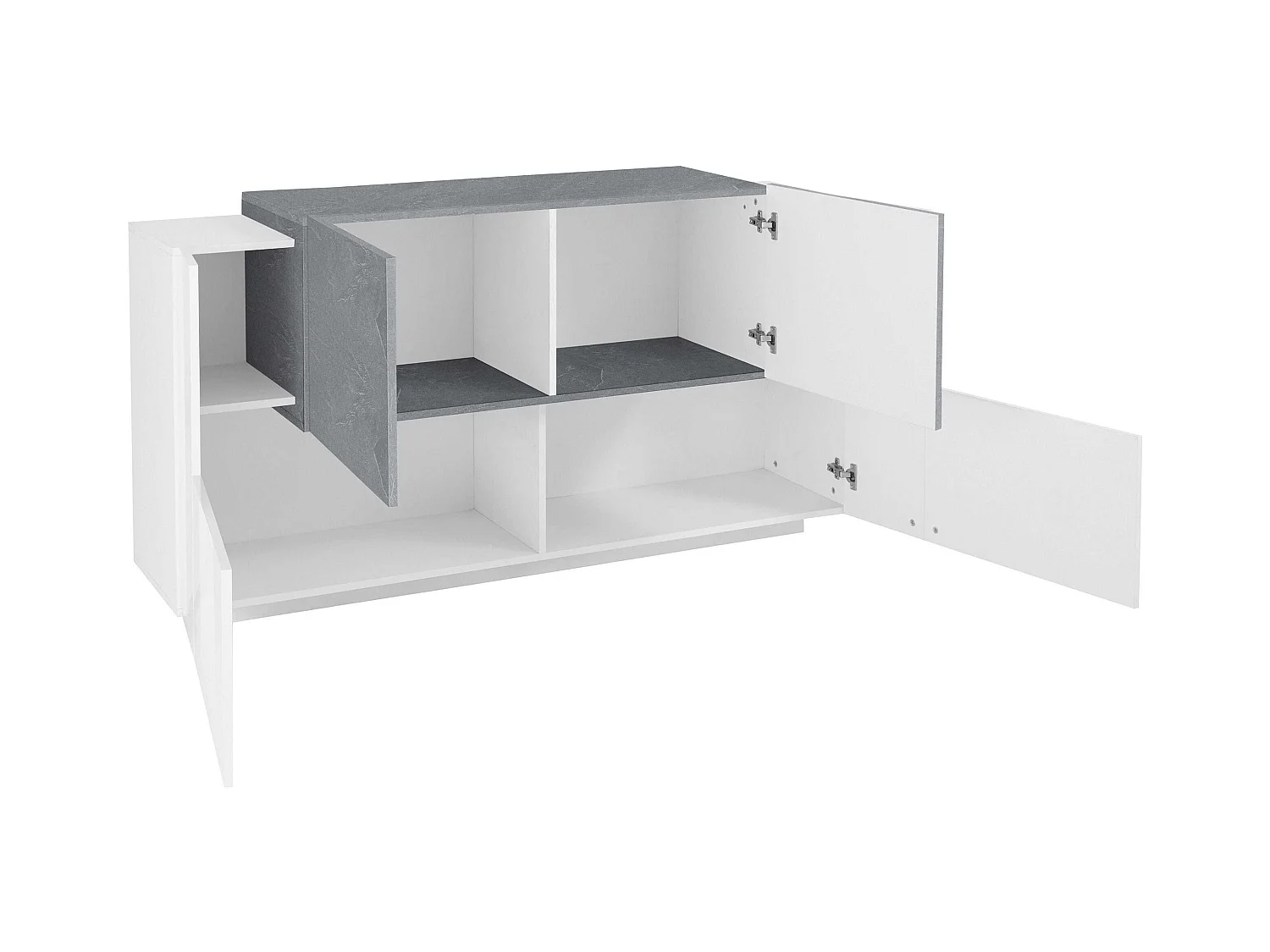 Aparador salón blanco pizarra diseño moderno 160 cm 4 puertas New Coro Four