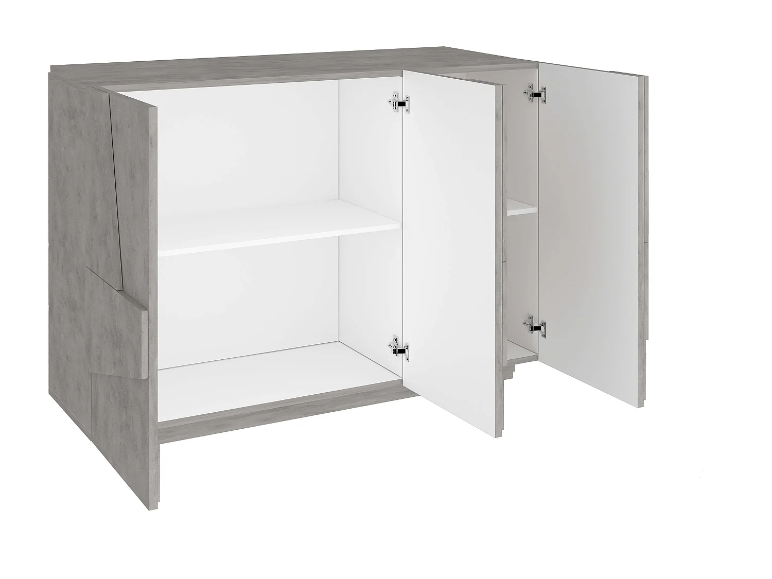Moderner Design-Eingangsschrank 3-türig in Grau Ping Bronx M