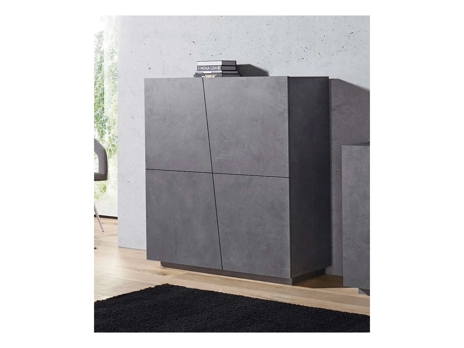 Mobile Madia VEGA L 120 x H 126 x P 43 cm grigio ardesia