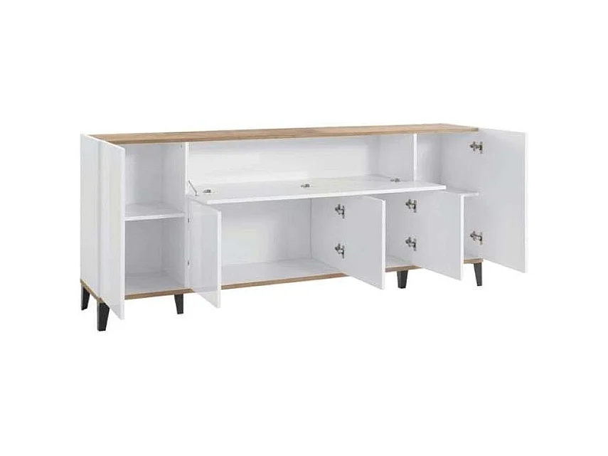 Buffet salon cuisine design moderne 200x40cm 5 portes Stephanie Wood