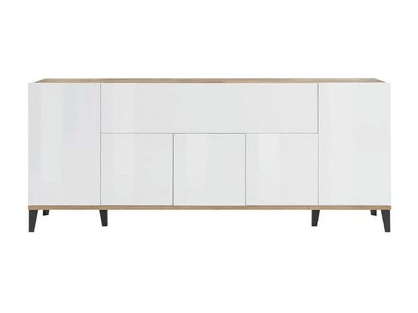 Aparador diseño moderno 200 x 40 cm 5 puertas compartimento batiente Stephanie Wood