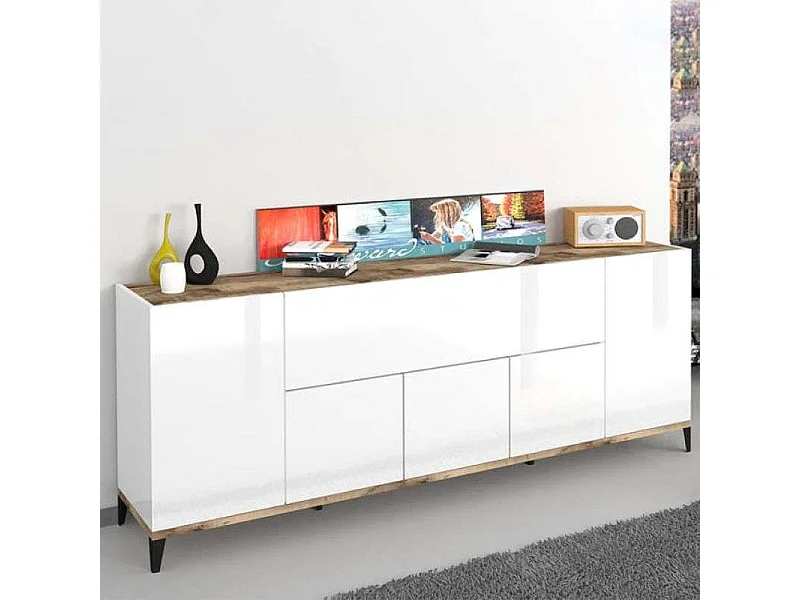 Meuble NEW CORO L 220 x H 86 x P 45 cm gris