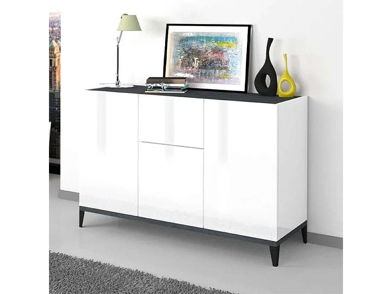 Buffet salon cuisine 3 portes avec tiroir 120x40cm Rachel
