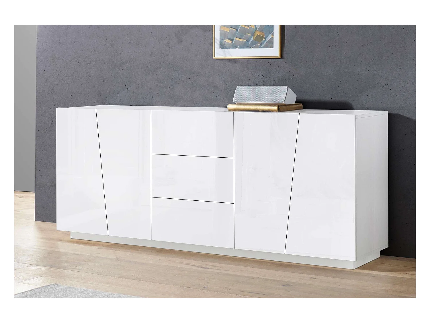 Mobile VEGA L 220 x H 86 x P 43 cm bianco lucido