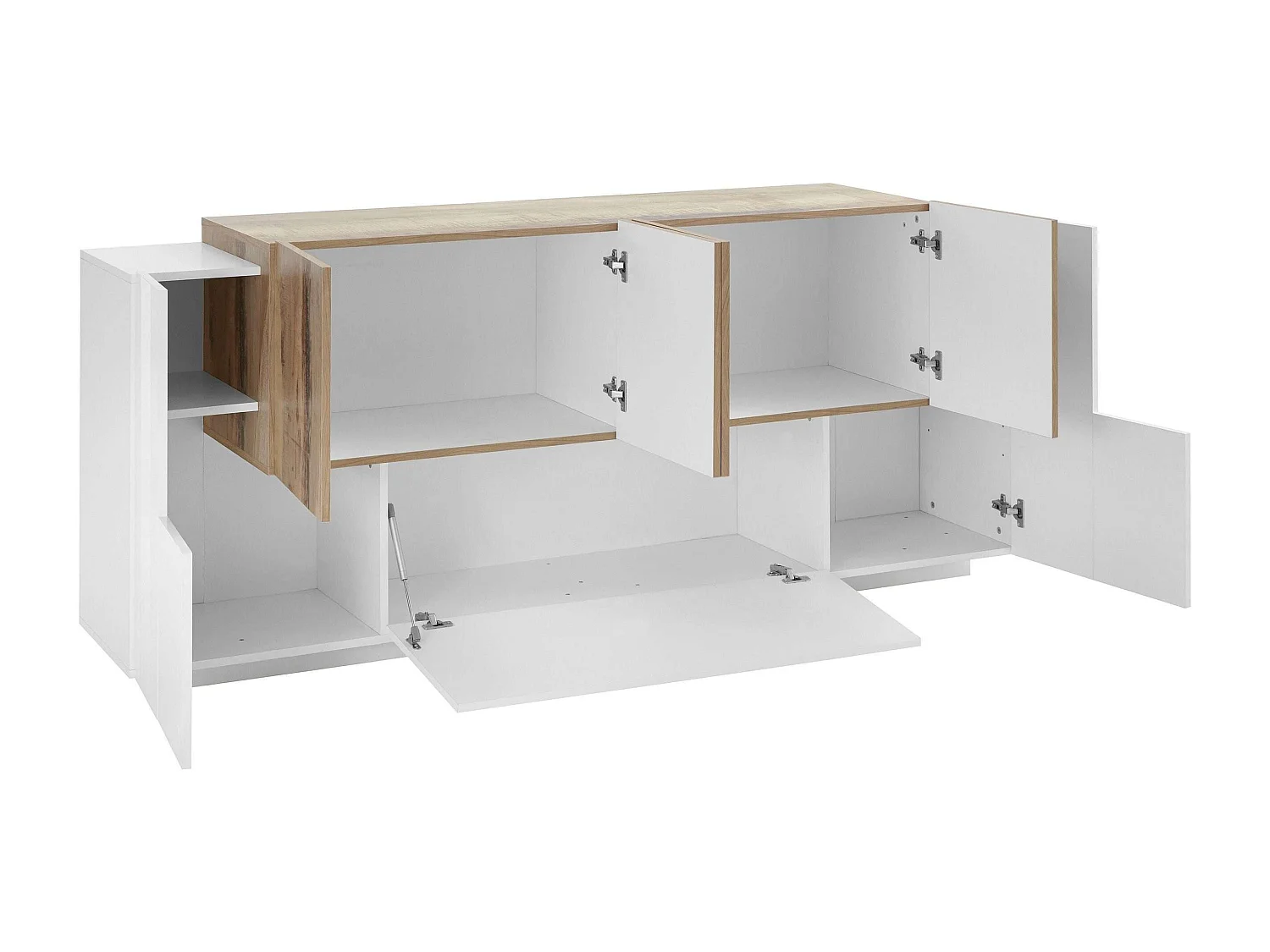 Buffet de salon design 200cm bois blanc brillant New Coro Kommode