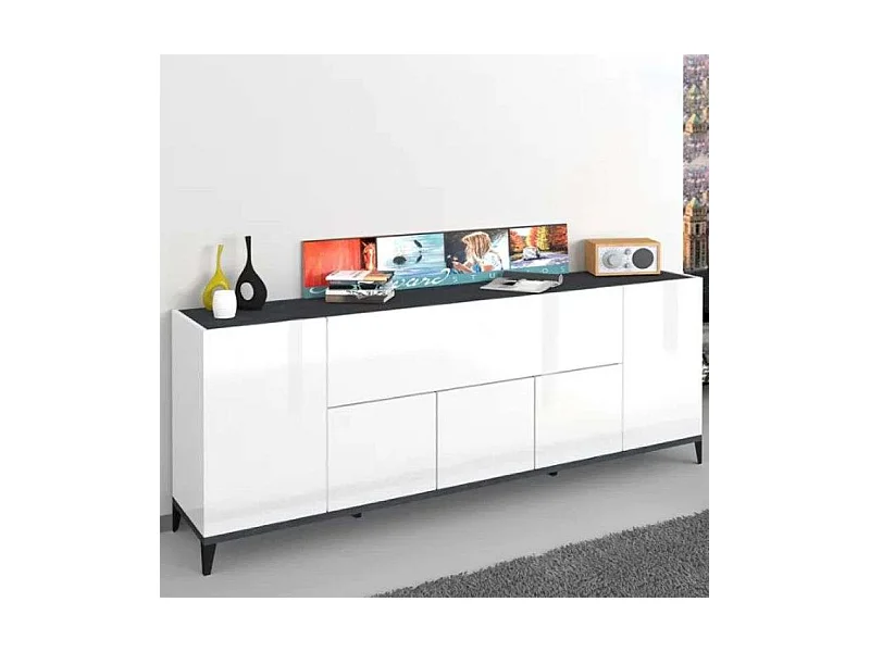 Credenza 200x40cm design 5 ante vano a ribalta ingresso soggiorno Stephanie