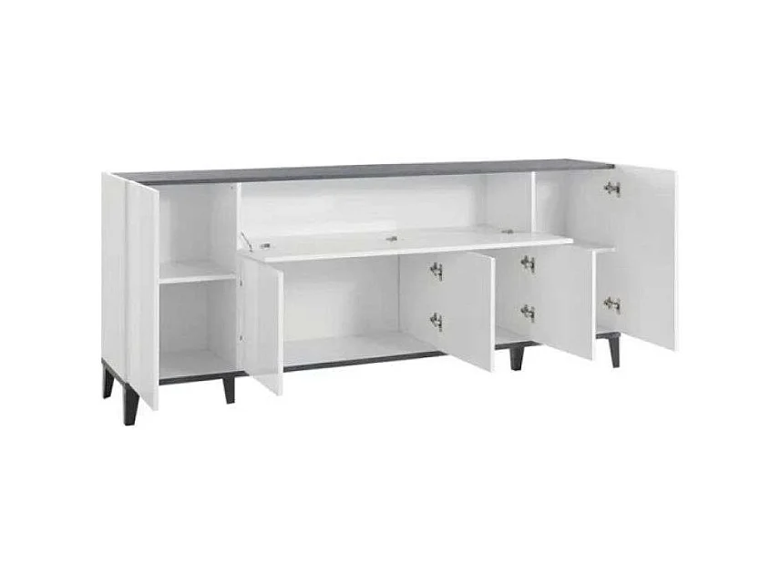 Credenza 200x40cm design 5 ante vano a ribalta ingresso soggiorno Stephanie