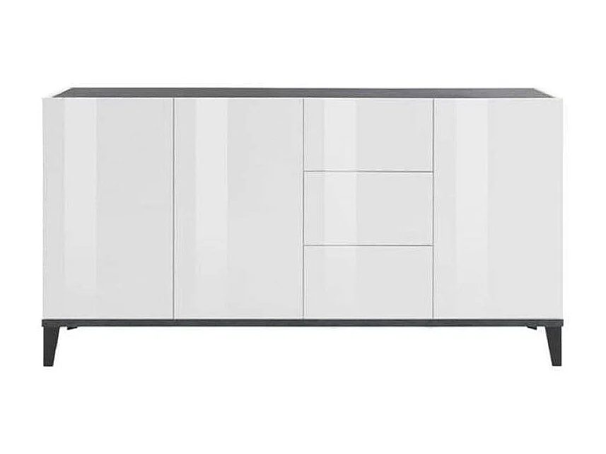 Armoire vitrine haute moderne noire et bois pour salon 80x120cm Corona Hound