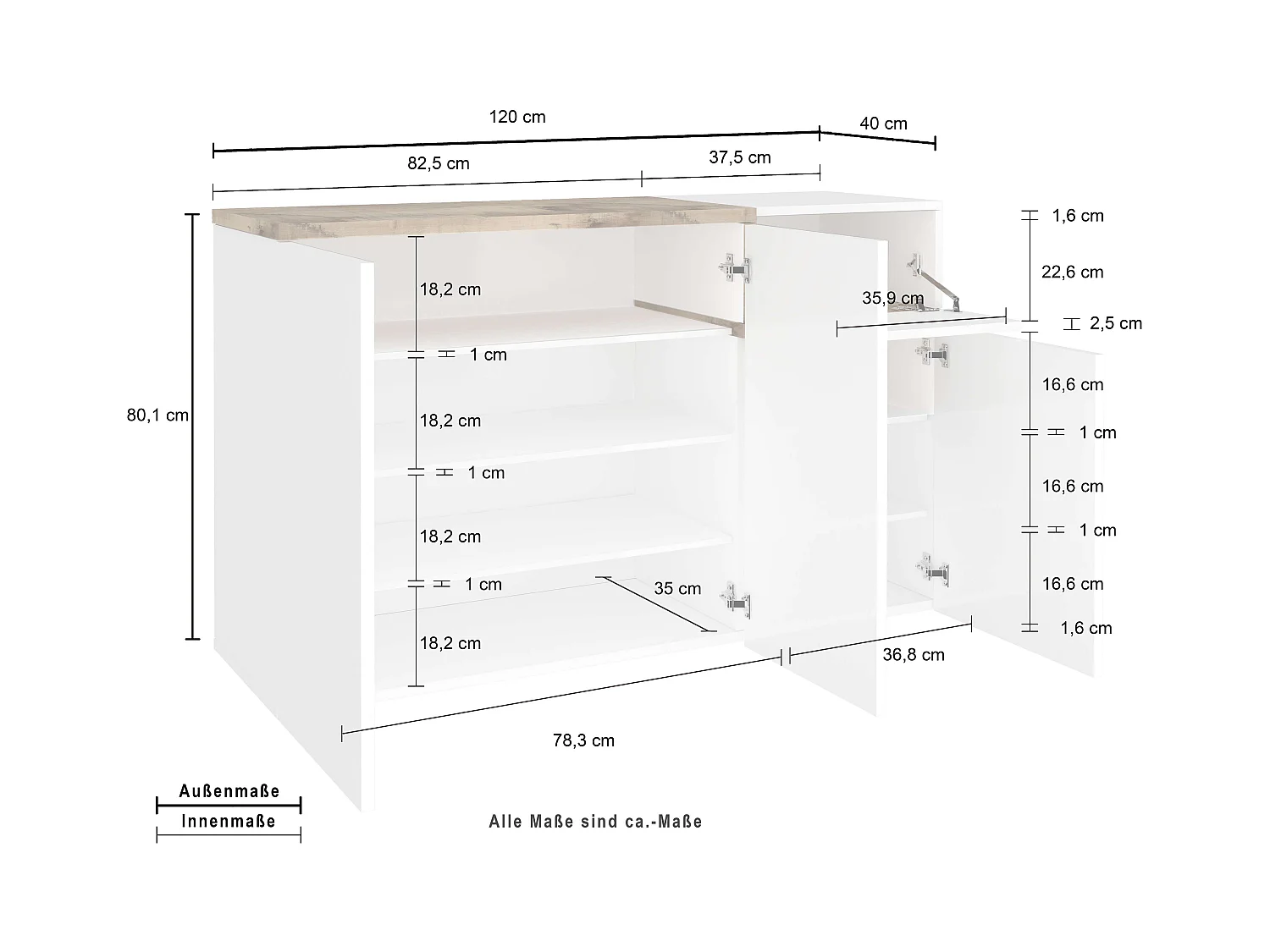 Zapatero 3 puertas 22 pares de zapatos diseño moderno vestíbulo Zet Bata Acero L