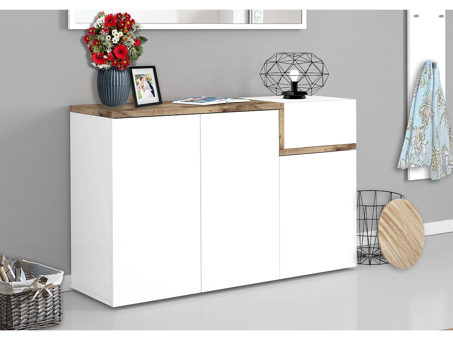 Mobile ZET L 120 x H 80.1 x P 40 cm bianco lucido