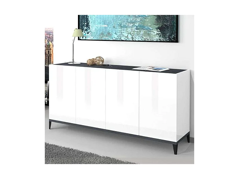 Aparador 4 puertas abatibles 160 x 40 cm vestíbulo cocina comedor Audrey