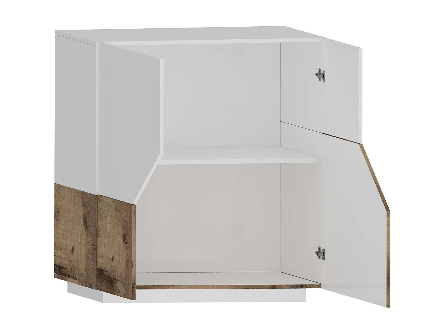 Credenza madia bianca 80x43cm 2 vani soggiorno cucina camera moderna Adara Wood