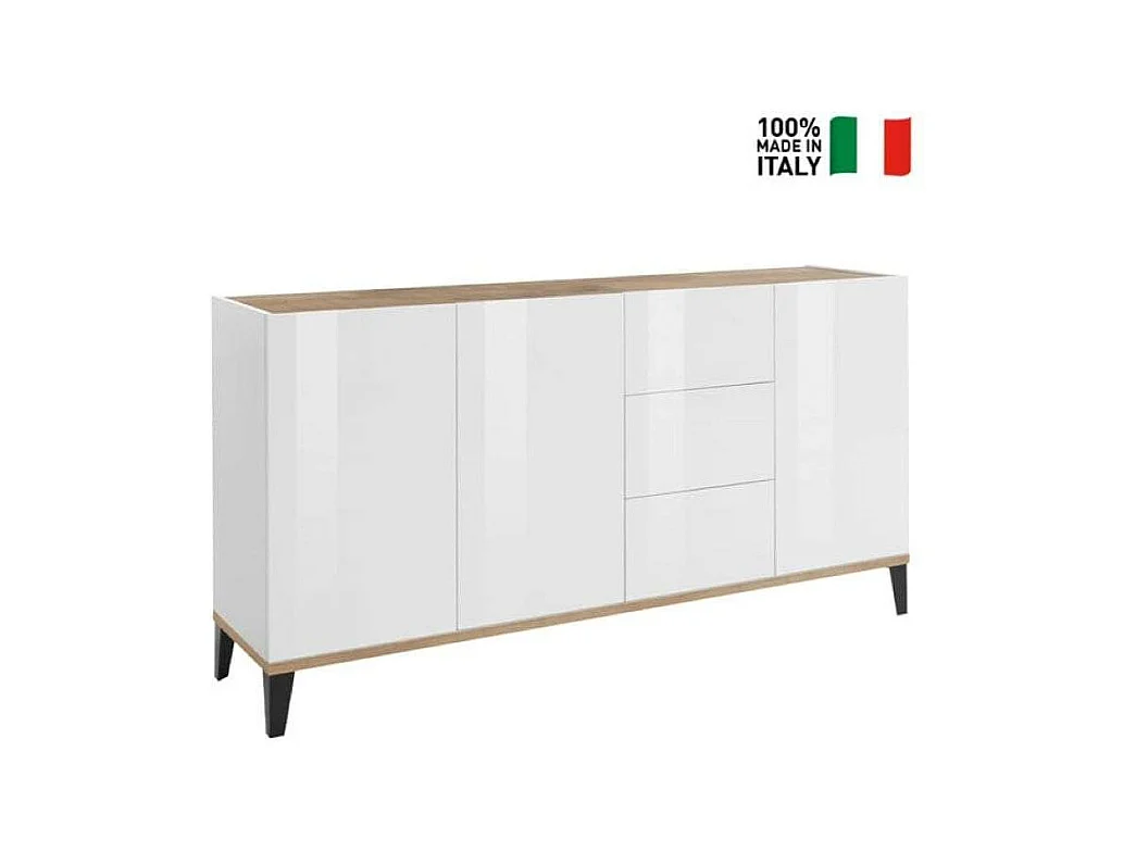 Aparador 160 x 40 cm 3 puertas 3 cajones cocina vestíbulo Rebecca Wood