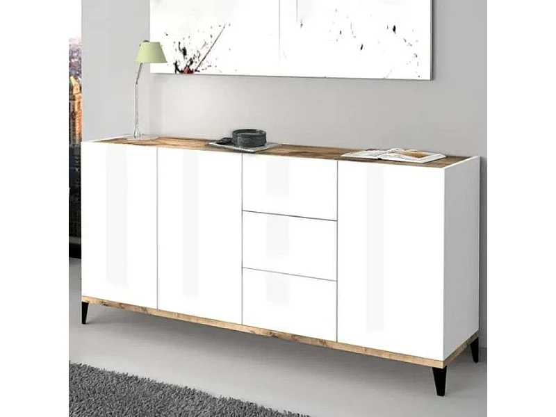 Credenza madia 160x40cm 3 ante 3 cassetti cucina ingresso Rebecca Wood