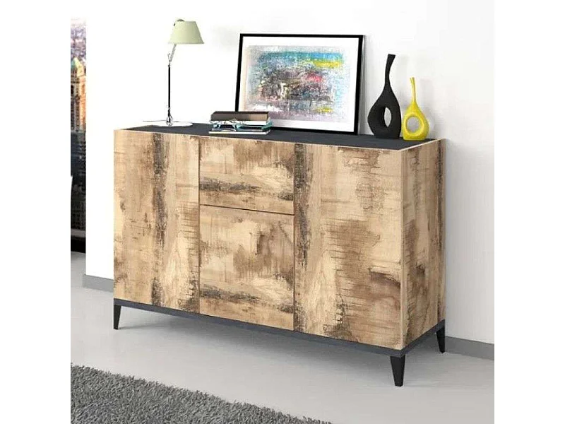 Credenza madia 120x40cm ingresso soggiorno 3 ante cassetto Rachel Report