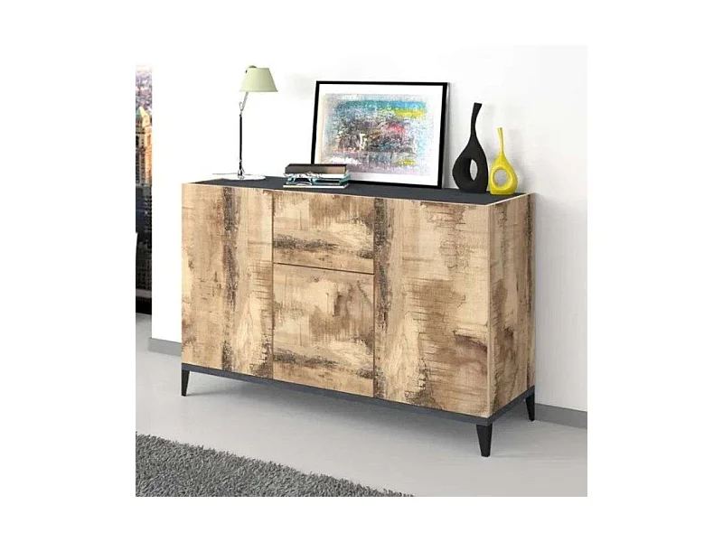 Credenza madia 120x40cm ingresso soggiorno 3 ante cassetto Rachel Report
