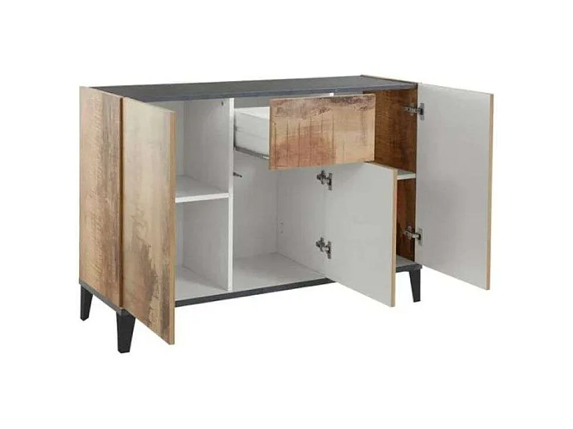 Credenza madia 120x40cm ingresso soggiorno 3 ante cassetto Rachel Report