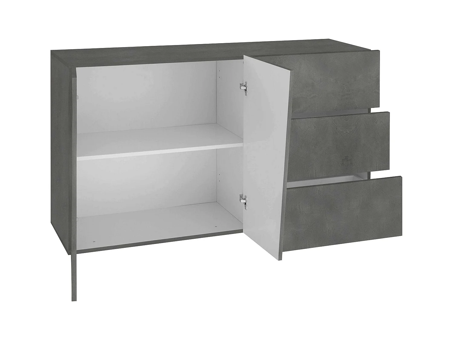 Aparador cómoda moderno 2 estantes y 3 cajones Vega Living Ardesia