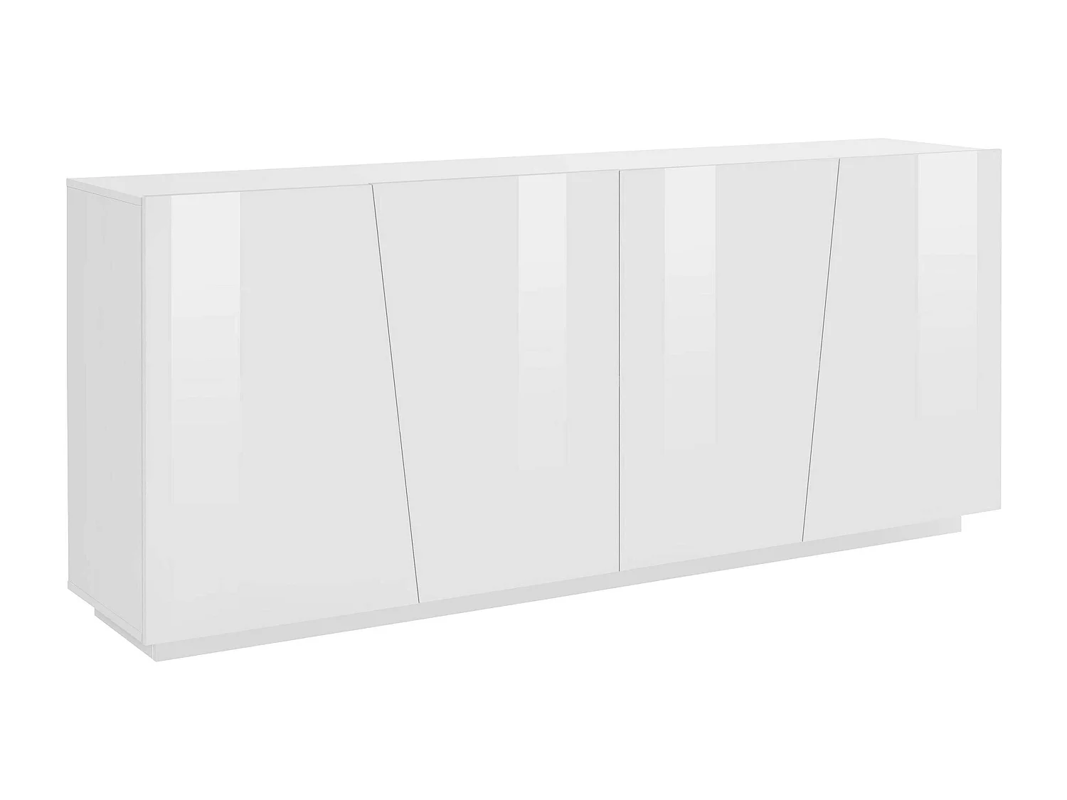 Mueble salón aparador 200 cm 4 compartimentos 2 puertas blanco brillante Vega Day