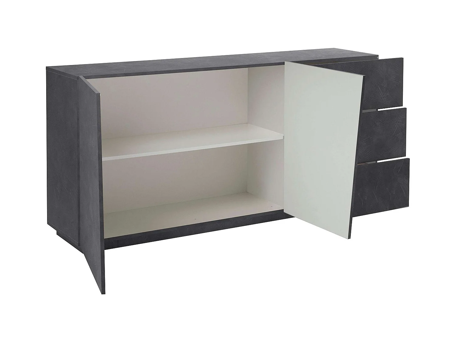 Cajonera de diseño moderno 2 estantes y 3 cajones correderos Vega Living L Ardesia