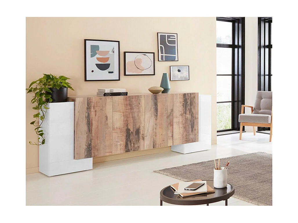 Buffet de cuisine salon 6 portes 210cm design Pillon Fabrik Acero