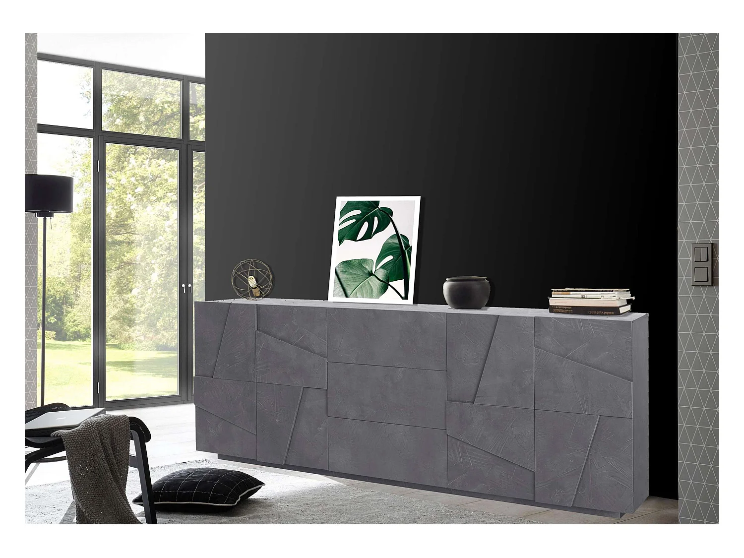 Mobile PING L 224.1 x H 86 x P 44.2 cm grigio ardesia