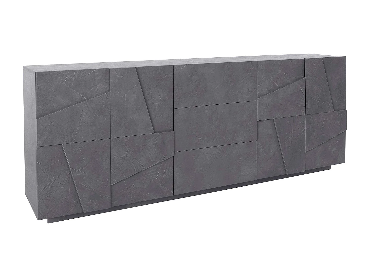 Mueble salón aparador diseño 4 puertas 3 cajones 220 cm pizarra Ping Wide