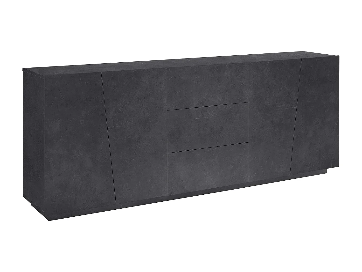 Küchen- und Wohnzimmer-Sideboard 220cm mit 2 Fächern und 3 Schubladen in Schiefer-Design Vega Side