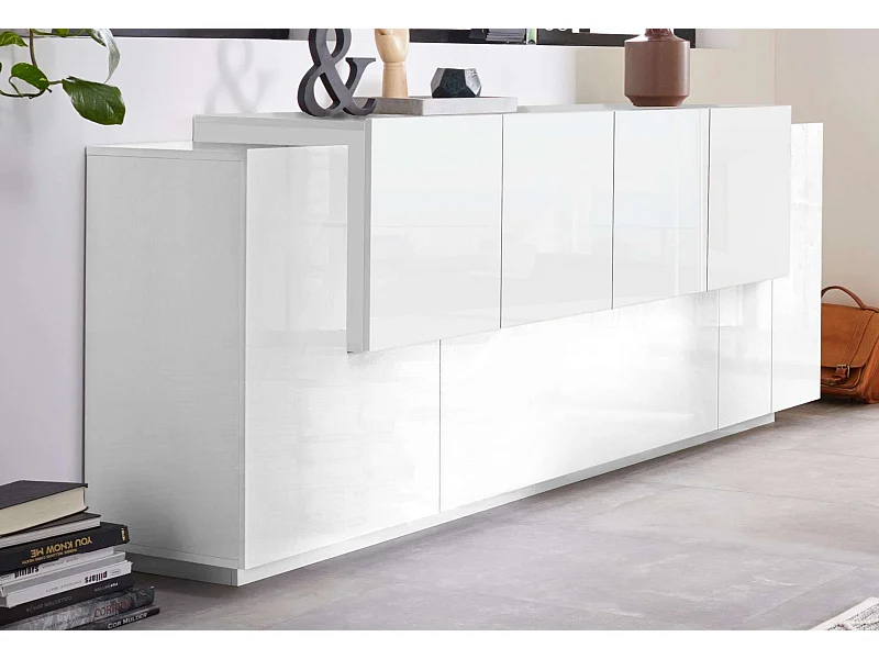 Mobile NEW CORO L 220 x H 86 x P 45 cm bianco lucido
