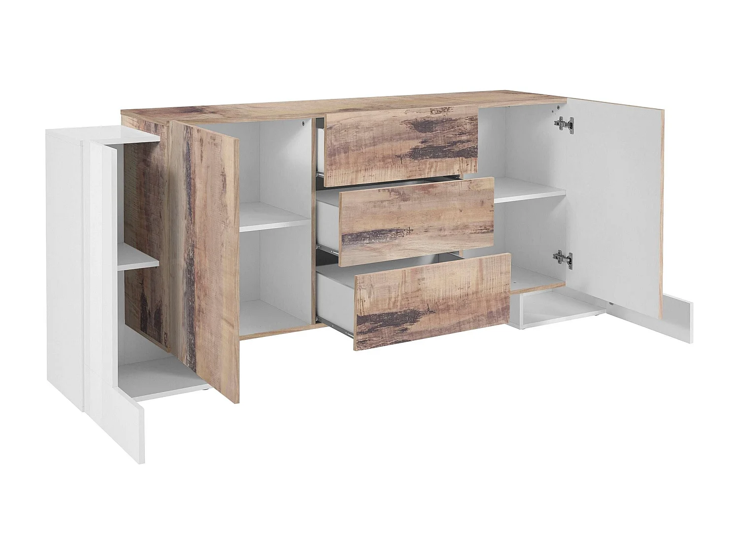 Mobile Pillon L 210 x H 85 x P 45 cm bianco lucido