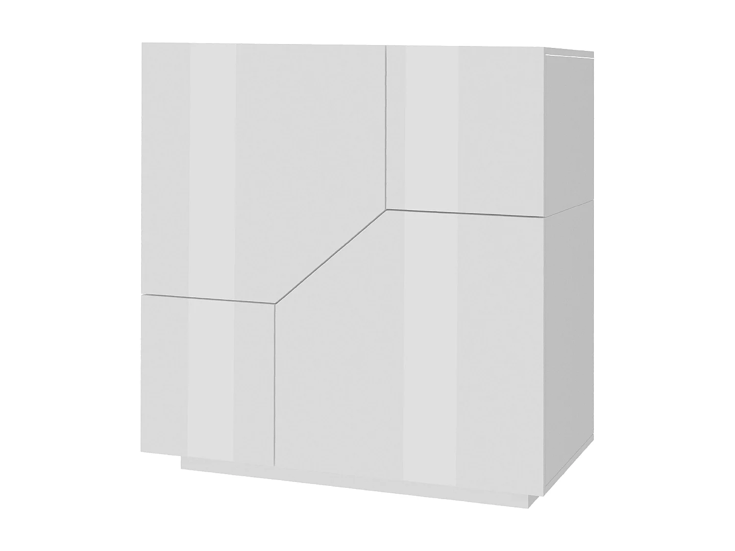 Aparador de cozinha Klain moderno branco com 2 portas, 100x43cm