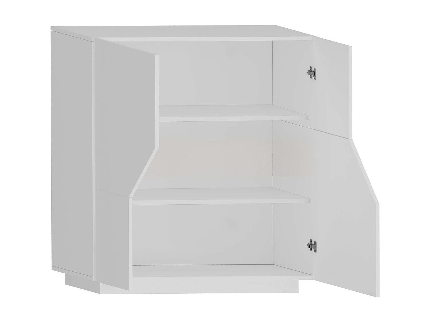Aparador de cozinha Klain moderno branco com 2 portas, 100x43cm