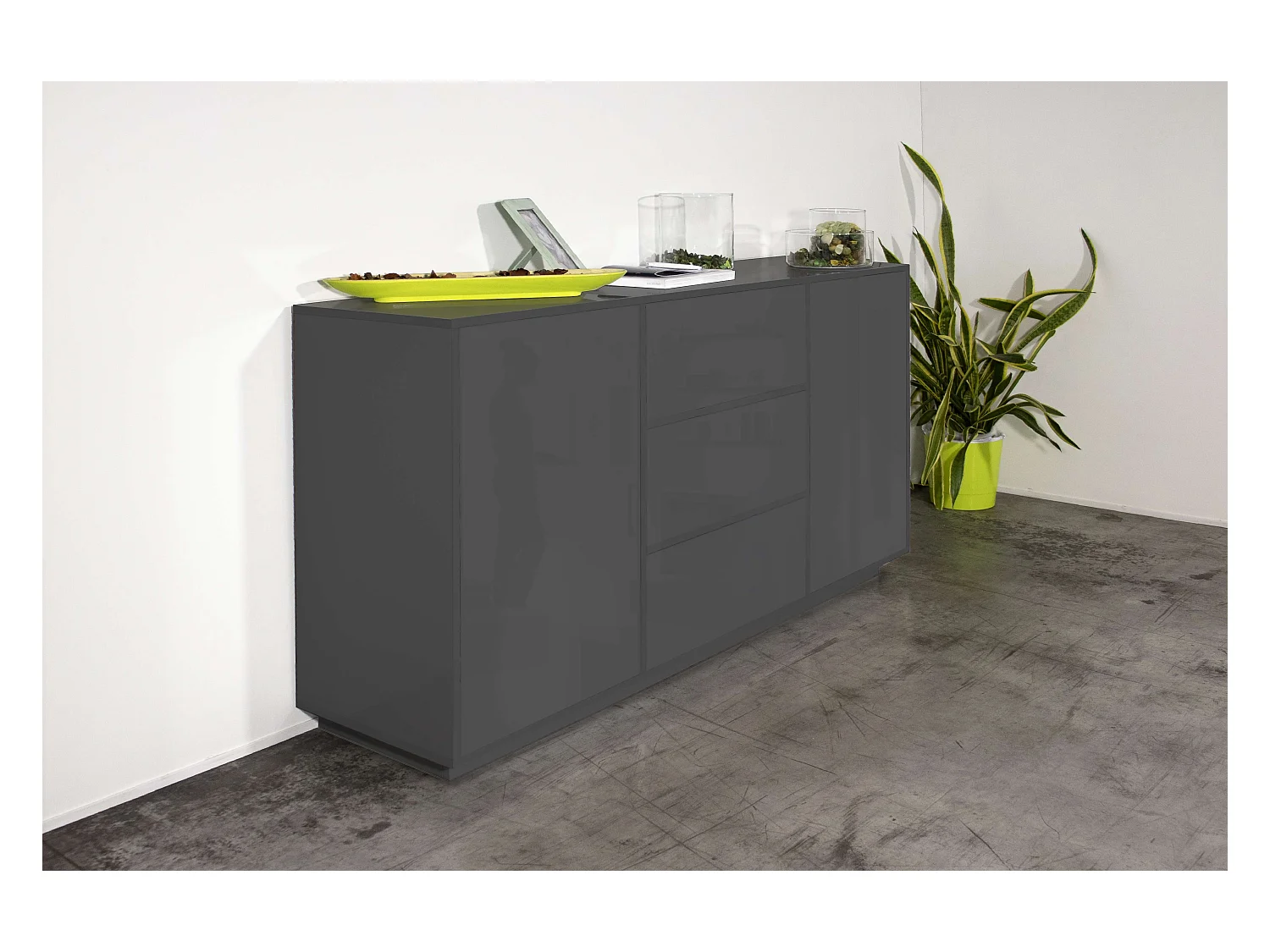 Aparador mueble salón diseño moderno buffet 160cm Carat Report