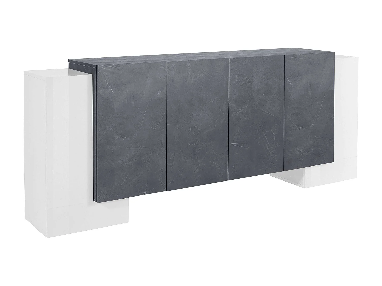 Mobile PILLON L 210 x H 85 x P 45 cm bianco lucido