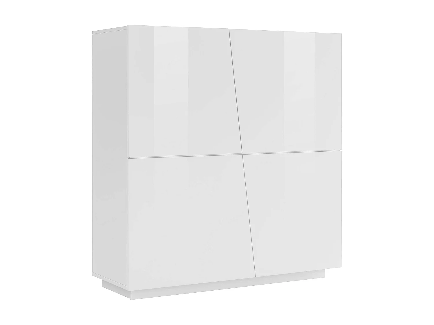 Aparador mueble salón vestíbulo 120 cm 4 compartimentos blanco brillante Vega Home