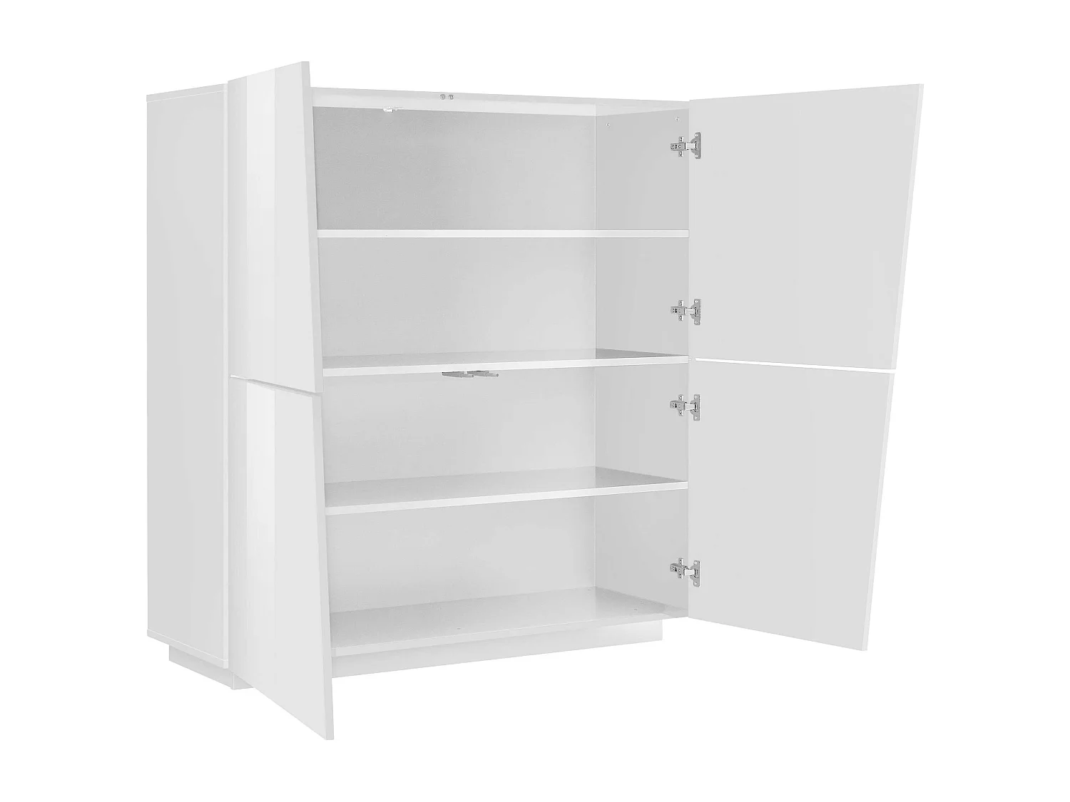 Aparador mueble salón vestíbulo 120 cm 4 compartimentos blanco brillante Vega Home