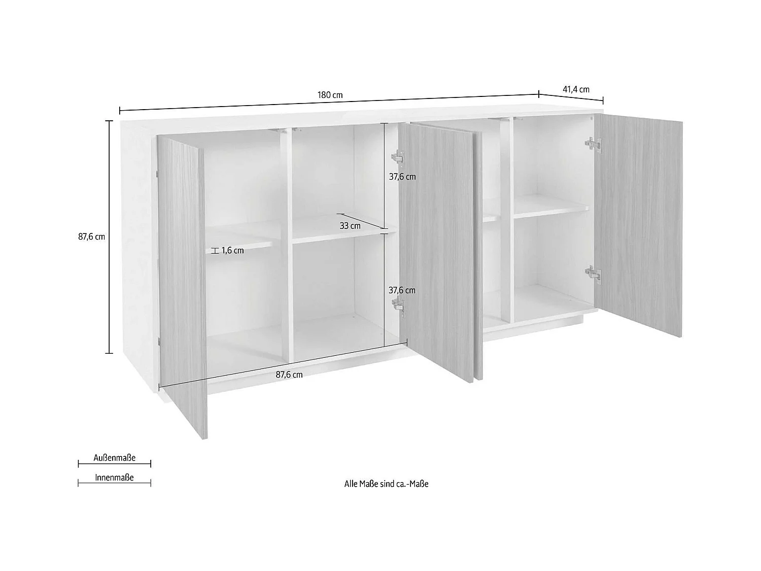Aparador de cocina 180cm buffet muebles de salón modernos Ceila Report
