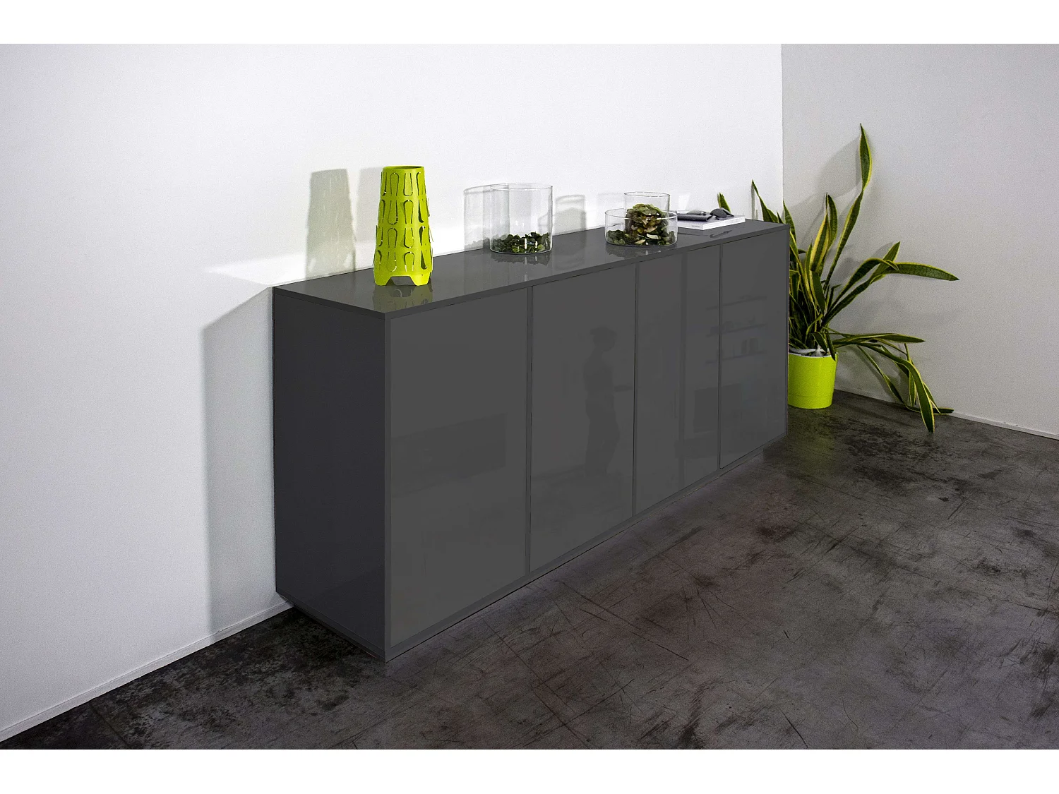 Buffet de salon et cuisine 180 cm commode moderne Ceila Report