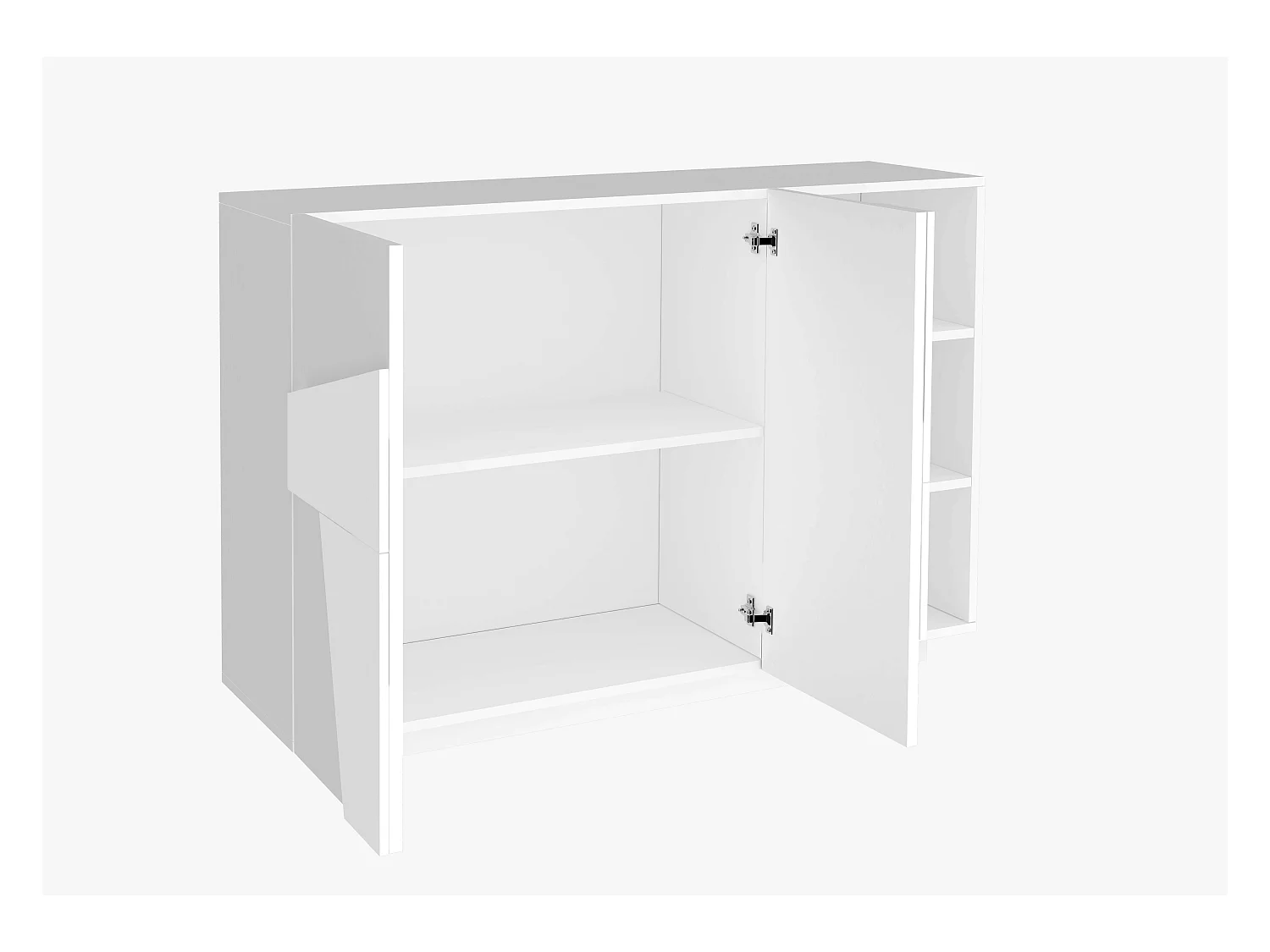 Buffet salon et salle à manger 2 portes 3 placards blanc Ping Komode