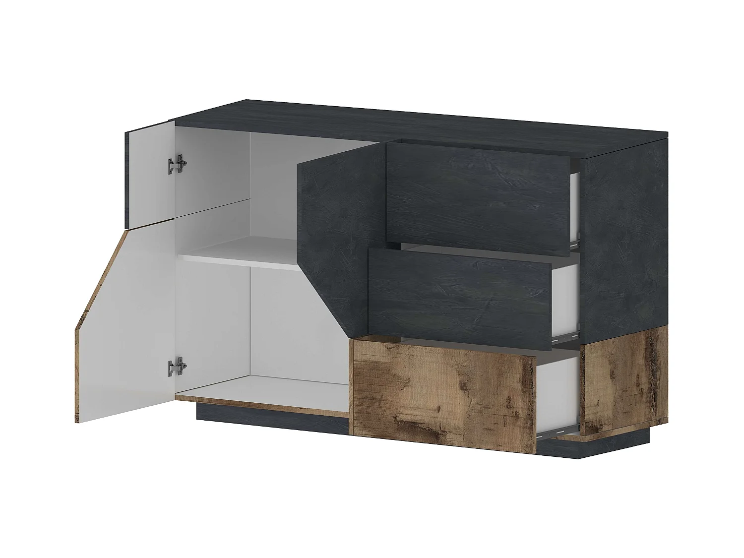 Aparador diseño salón 140x43cm 2 puertas 3 cajones Mira Report