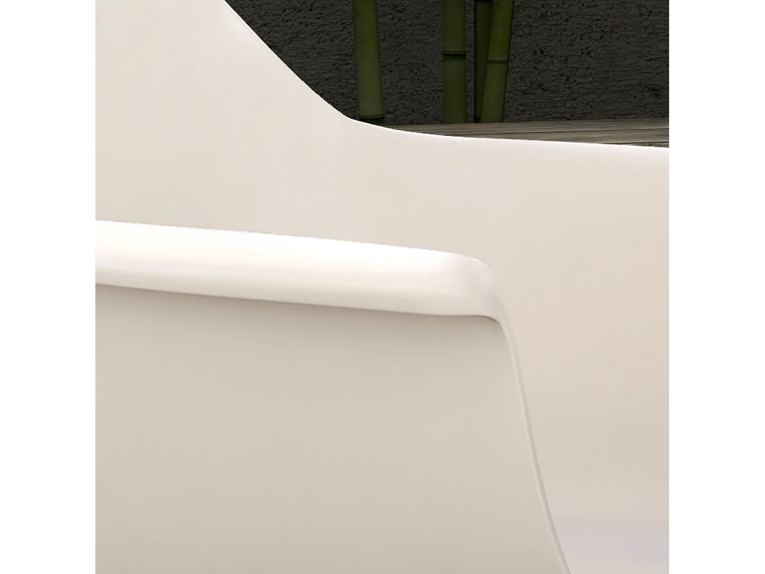 Set van 4 kunststof tuinstoelen met metalen frame, beige