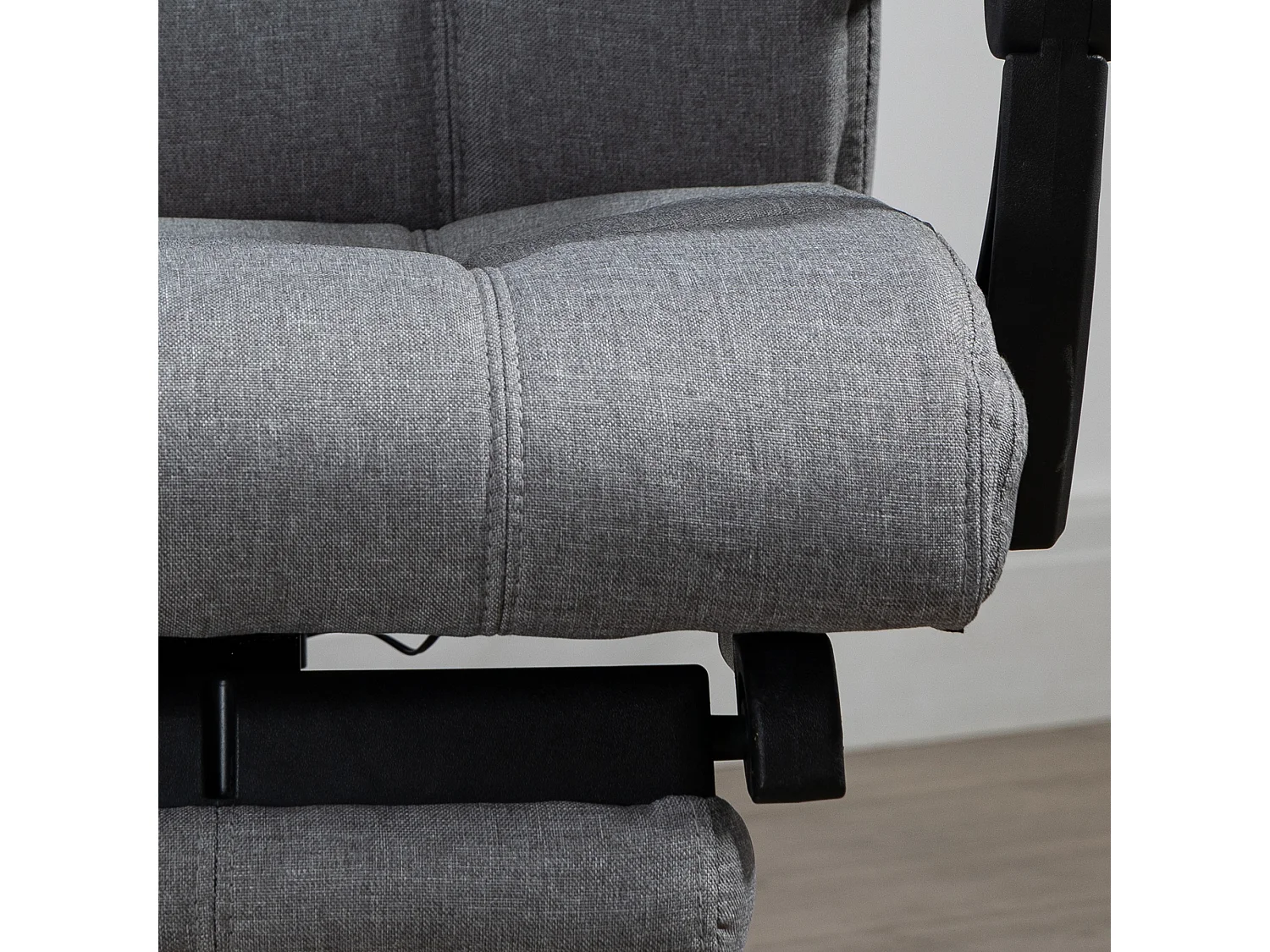 Fauteuil de Bureau Massant et Chauffant - 6 Points de Vibration, Dossier Inclinable 155°,gris