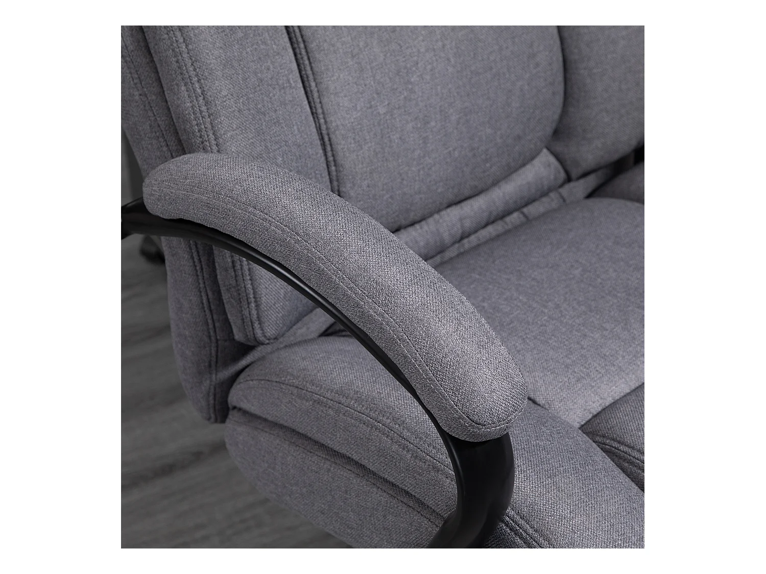 Fauteuil de Bureau 360°Pivotant à roulettes avec Dossier Réglable, tissu en lin gris